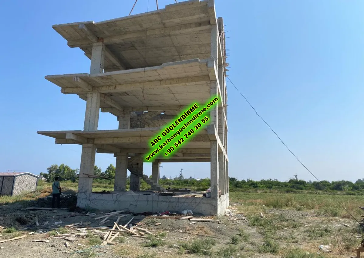 Örnek Karbon lif Perde Beton güçlendirme sistemleri