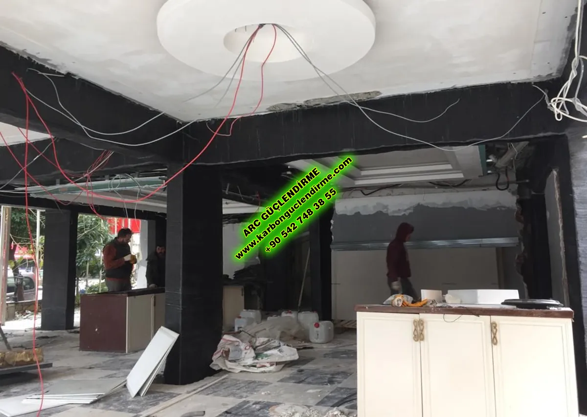 Bahçe Betonarme kiriş karbon güçlendirme malzemesi